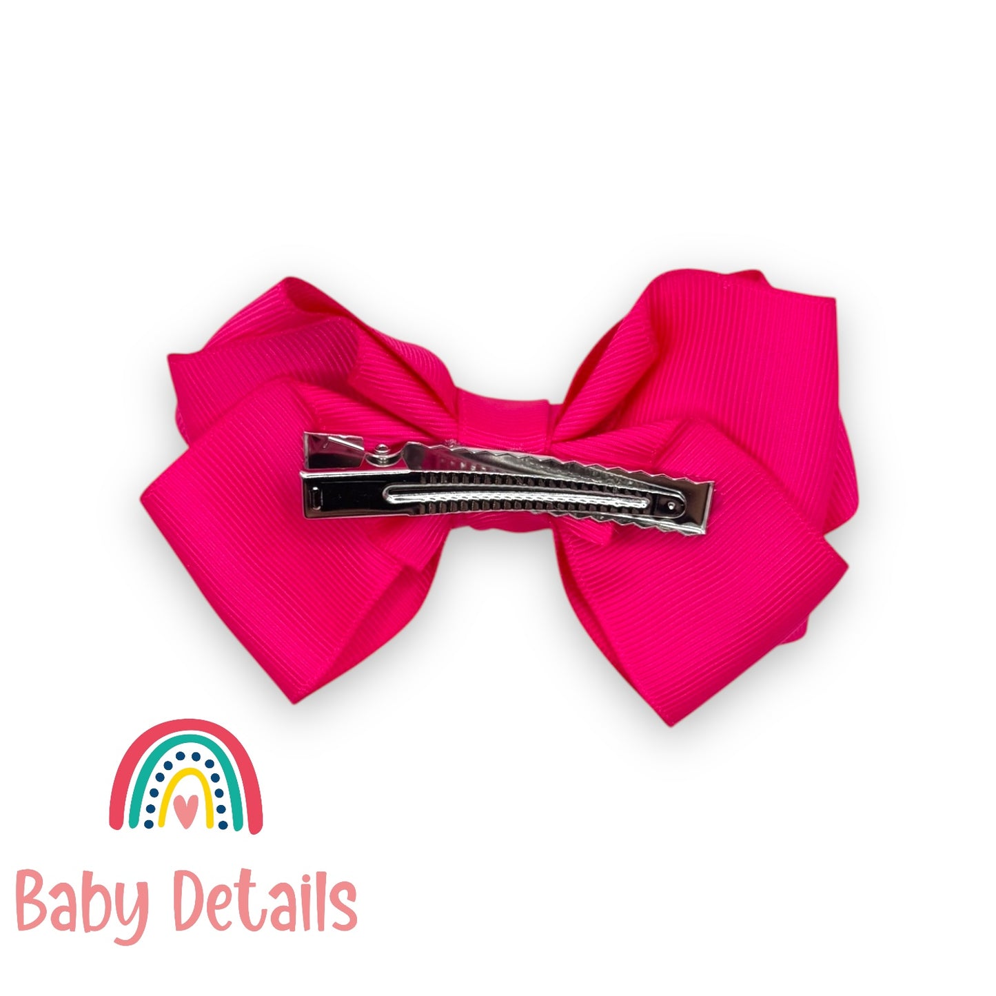 Big Bow Layers Hair Clip - Fuchsia