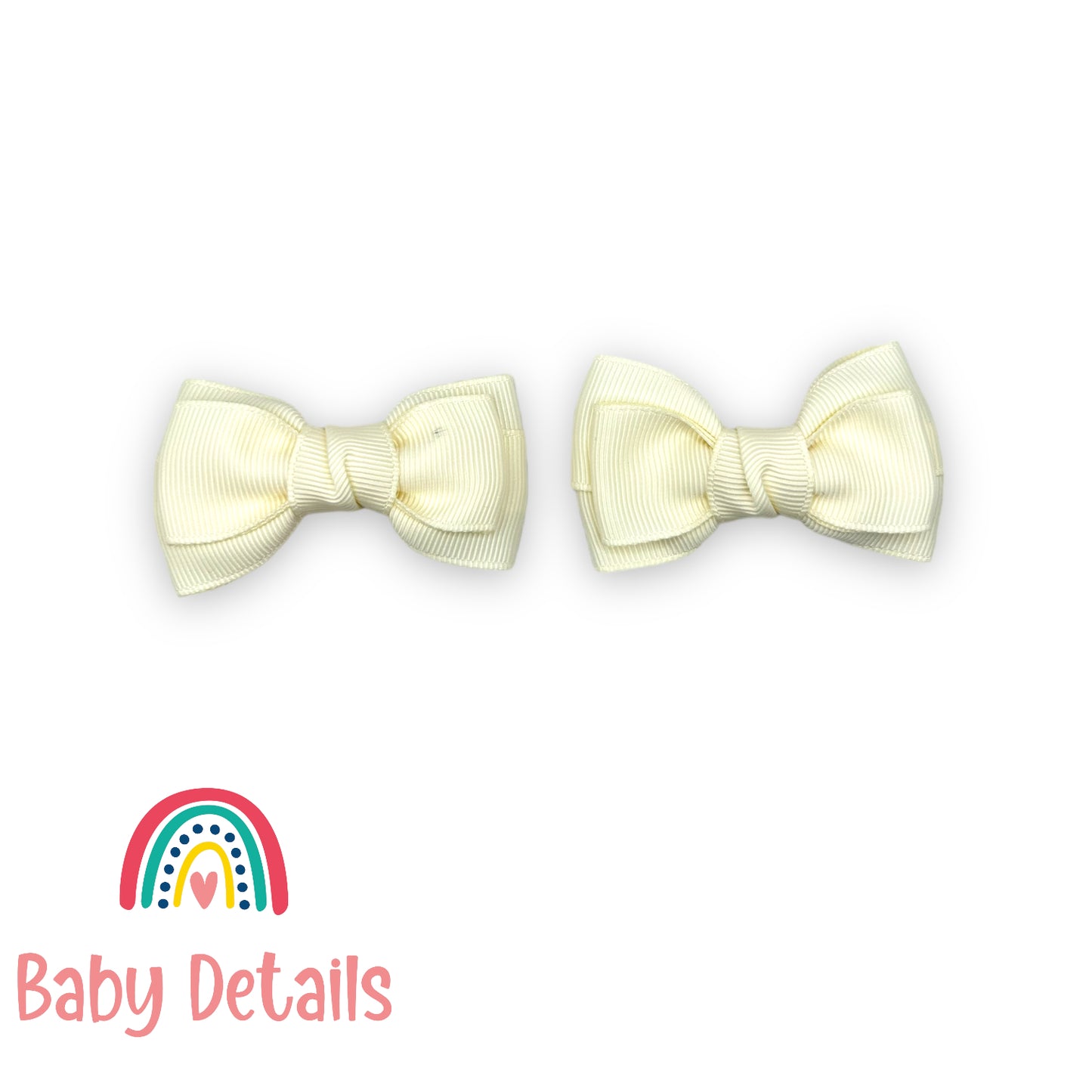 Set of 2 classic hair clips - Ivory