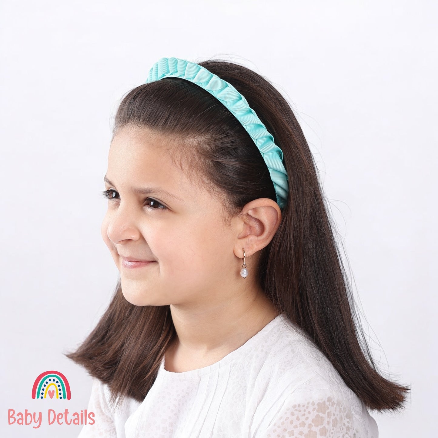 Big Braided Headband - Aqua Green