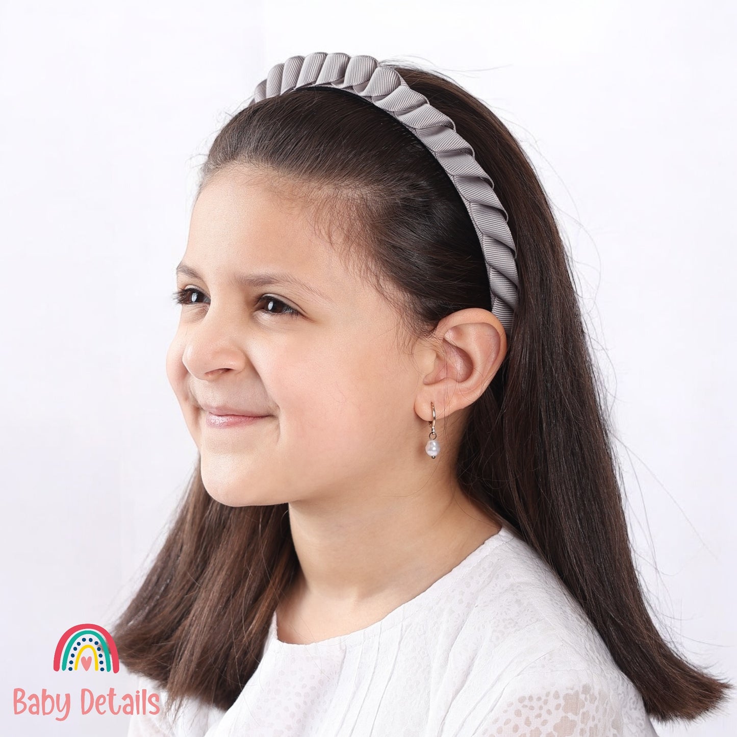 Big Braided Headband - Light Grey