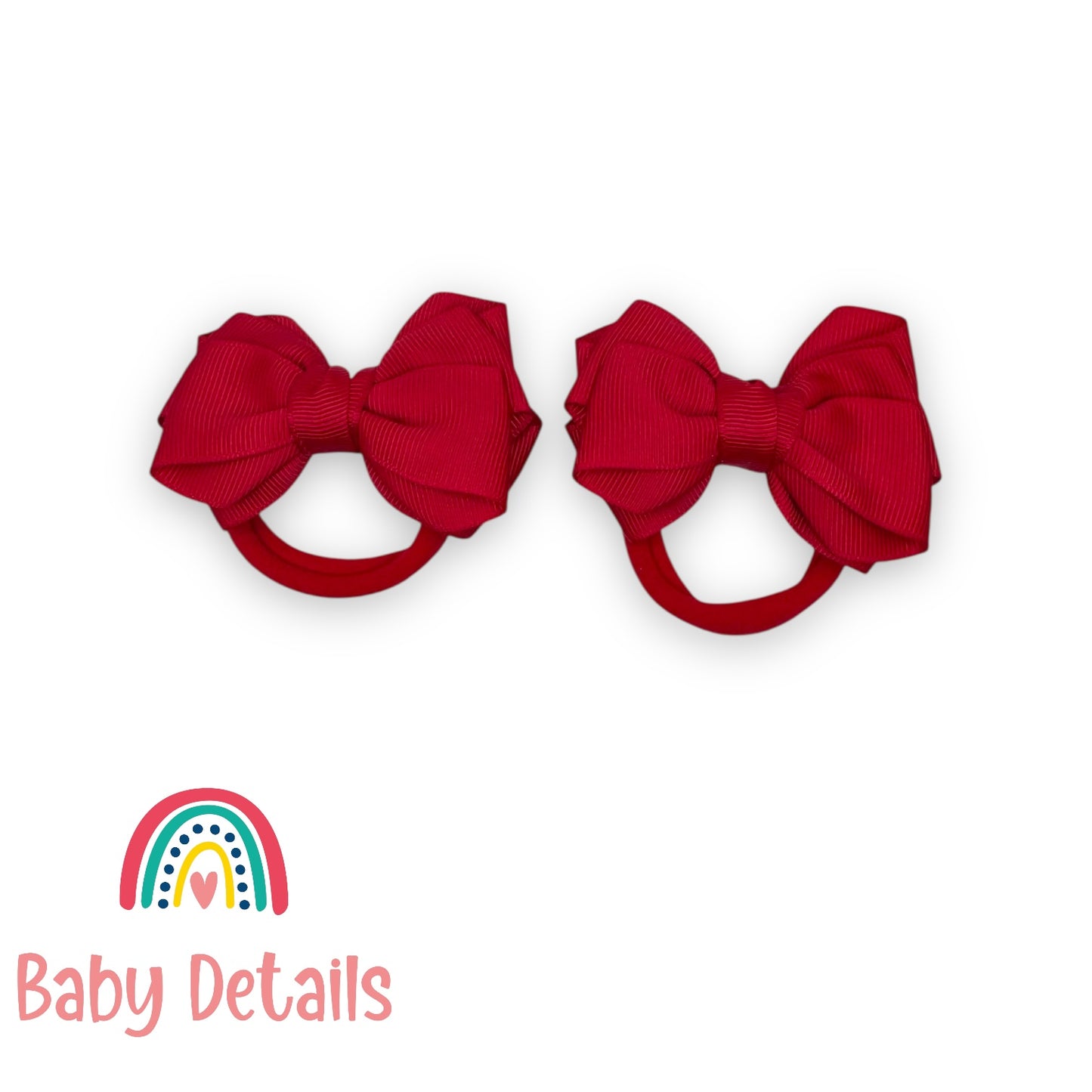 Set of 2 Layers Hair Ties - Red