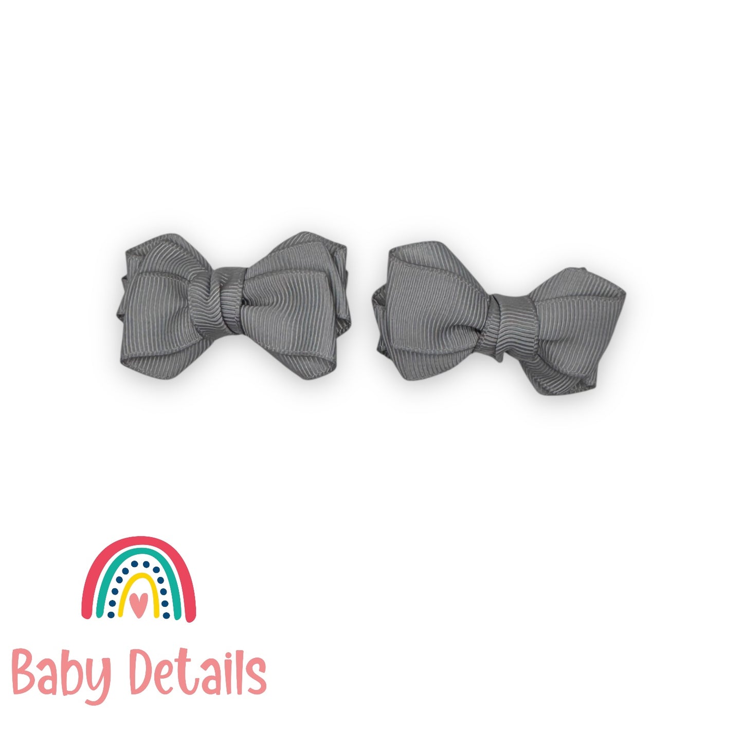 Set of 2 Mini Layers Hair Clips - Dark Grey
