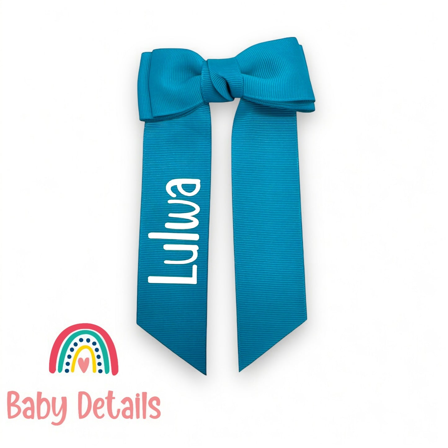 Long Simple Personalized Bow - Pacific Blue