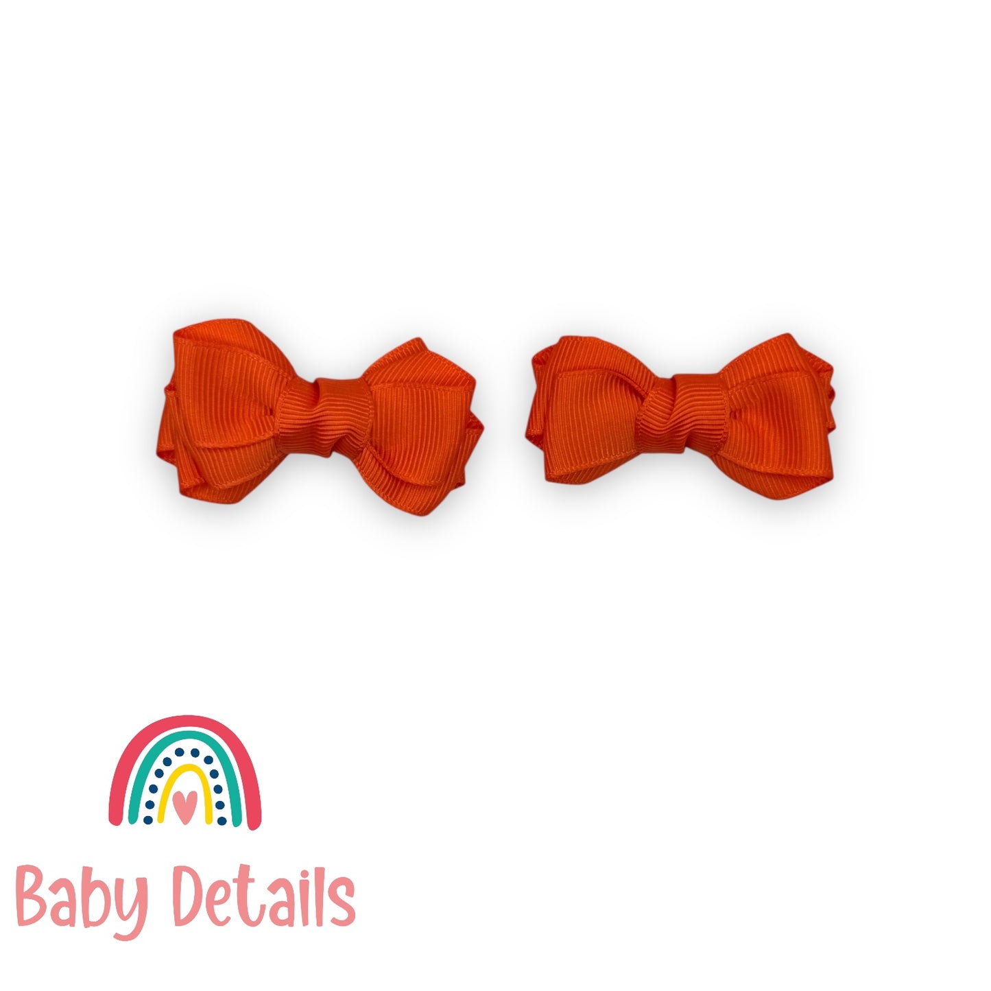 Set of 2 Mini Layers Hair Clips - Orange