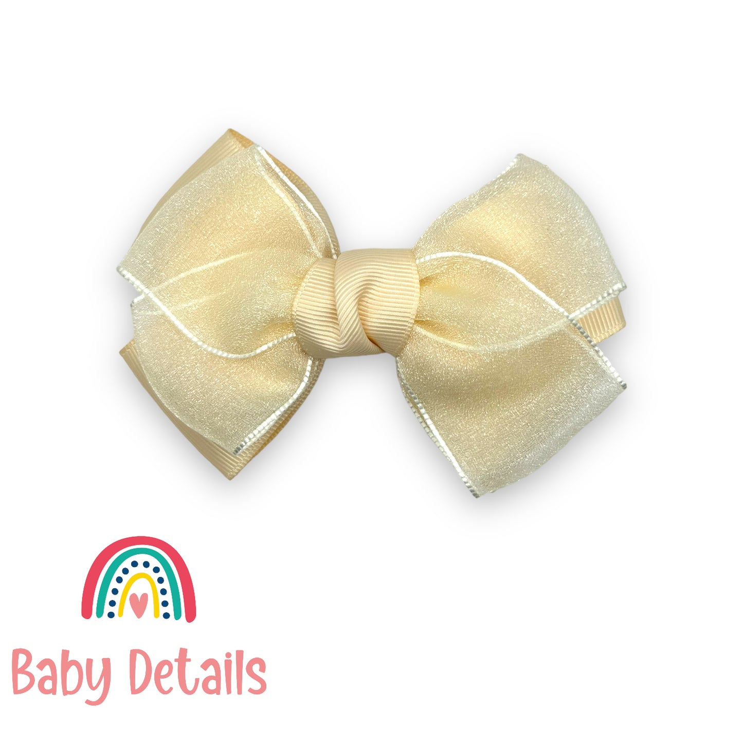 Organza bow hair clip - Peach