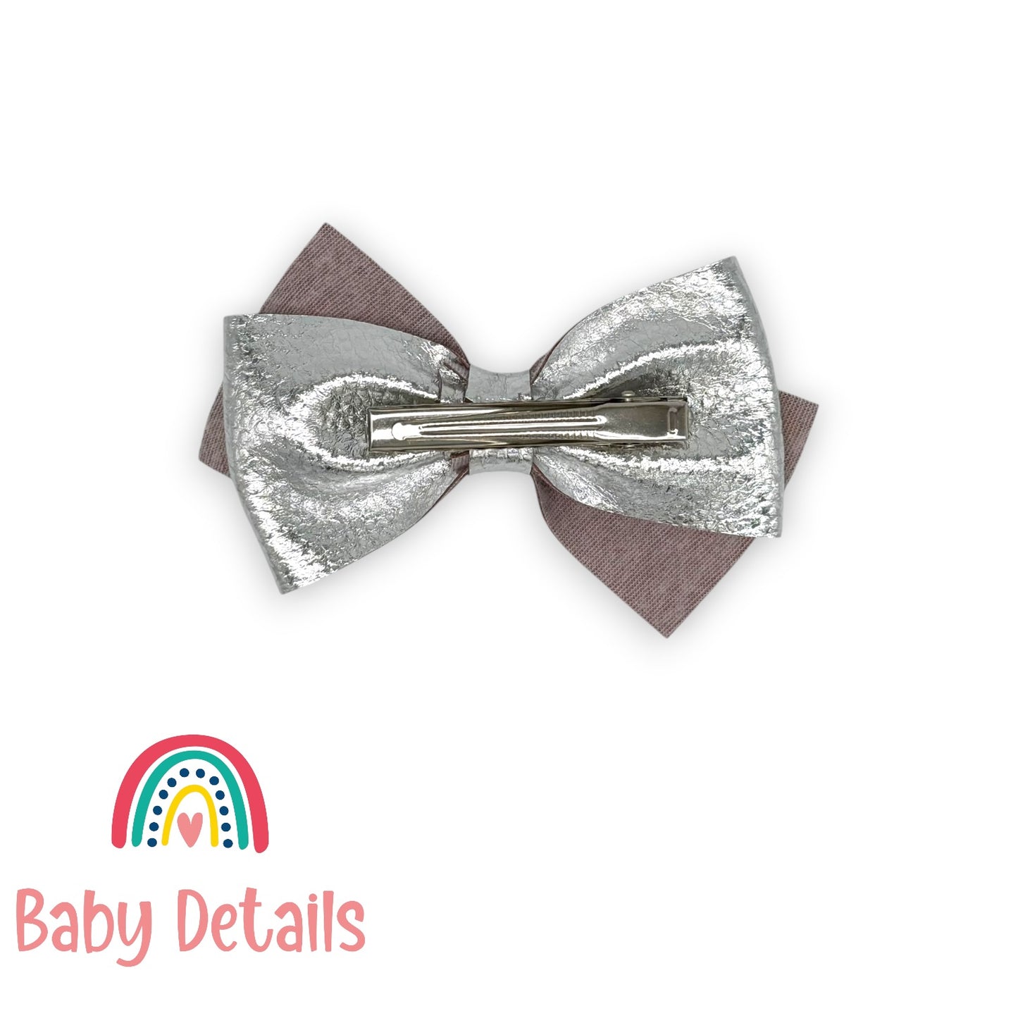 Big Leather Bow - Silver