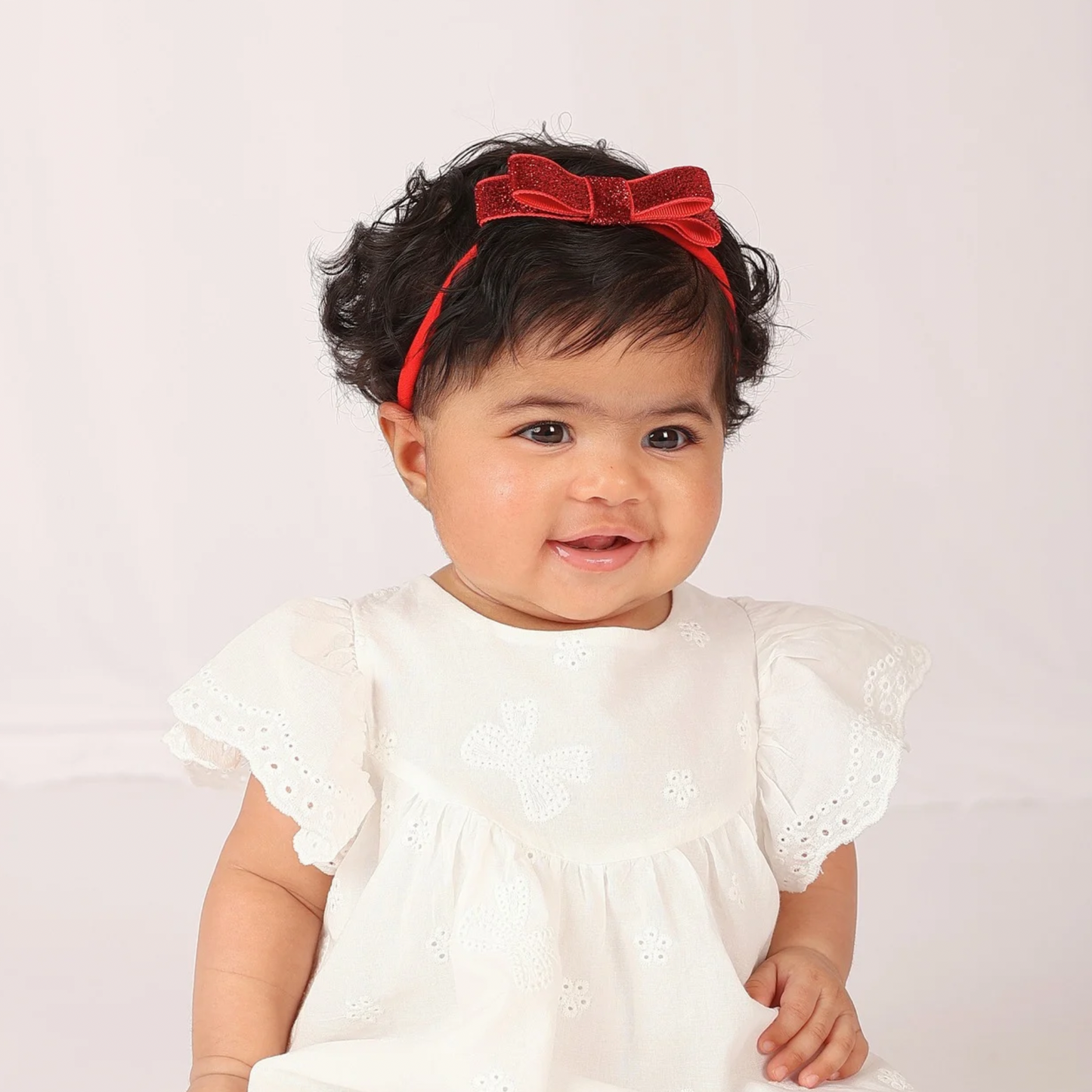 Shiny Ribbon Toddler Headband - Red