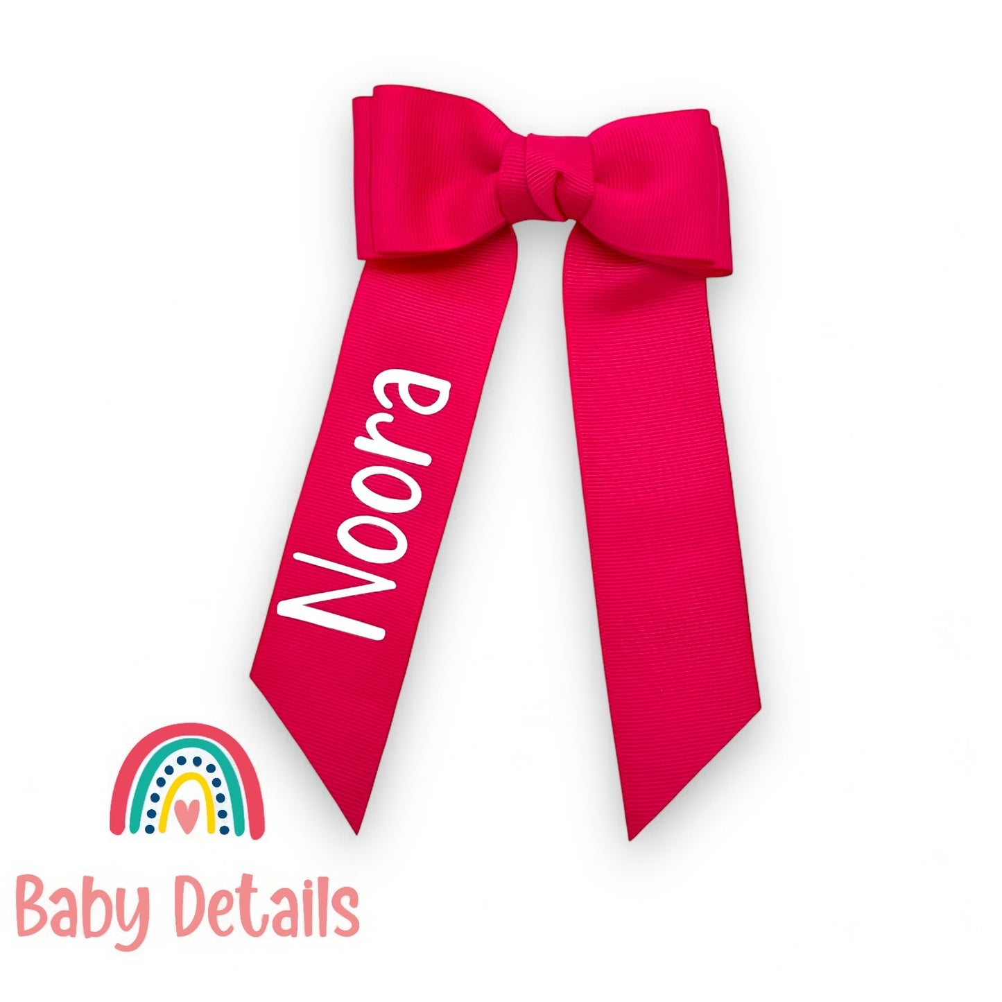 Long Simple Personalized Bow - Fuchsia