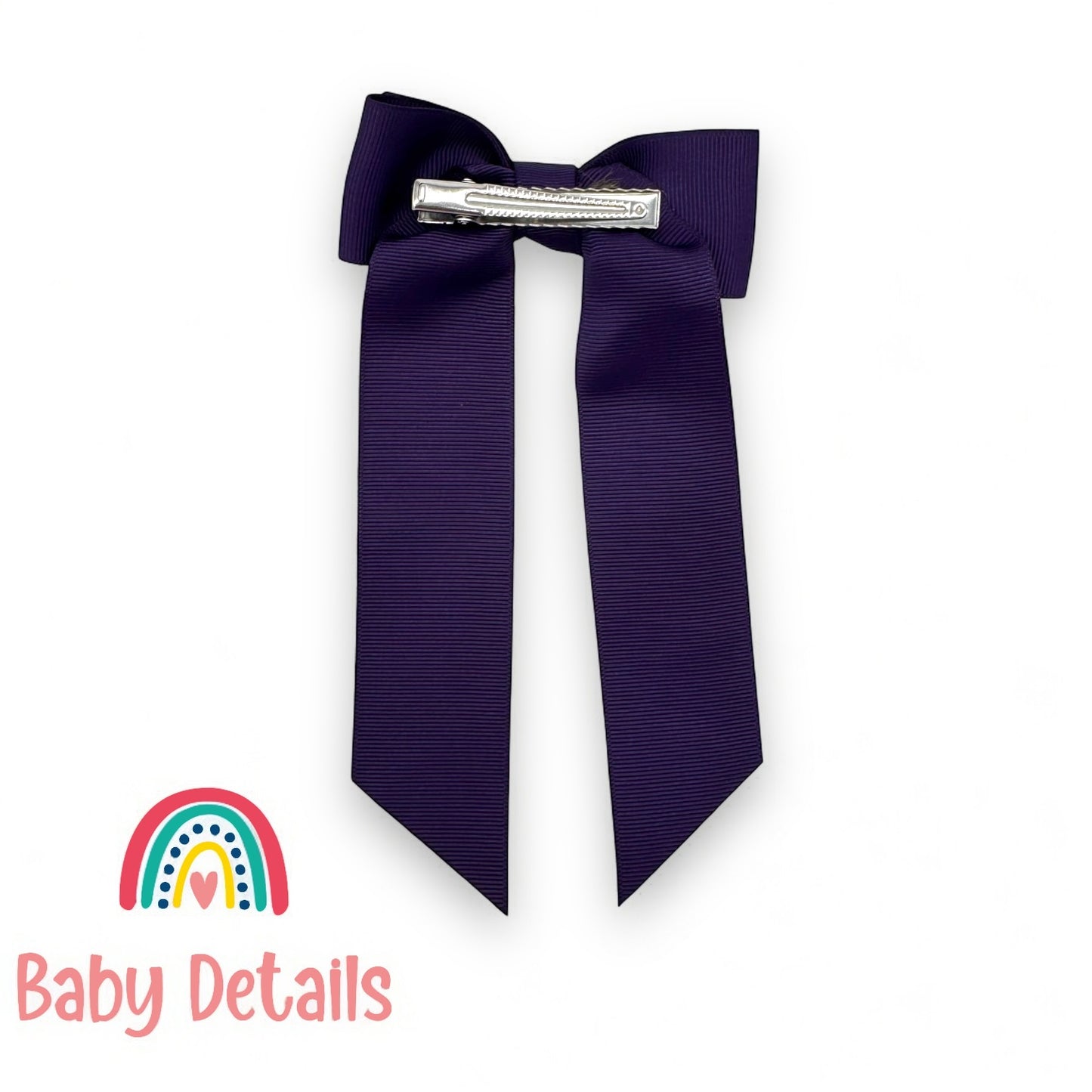 Long Simple Personalized Bow - Dark Purple
