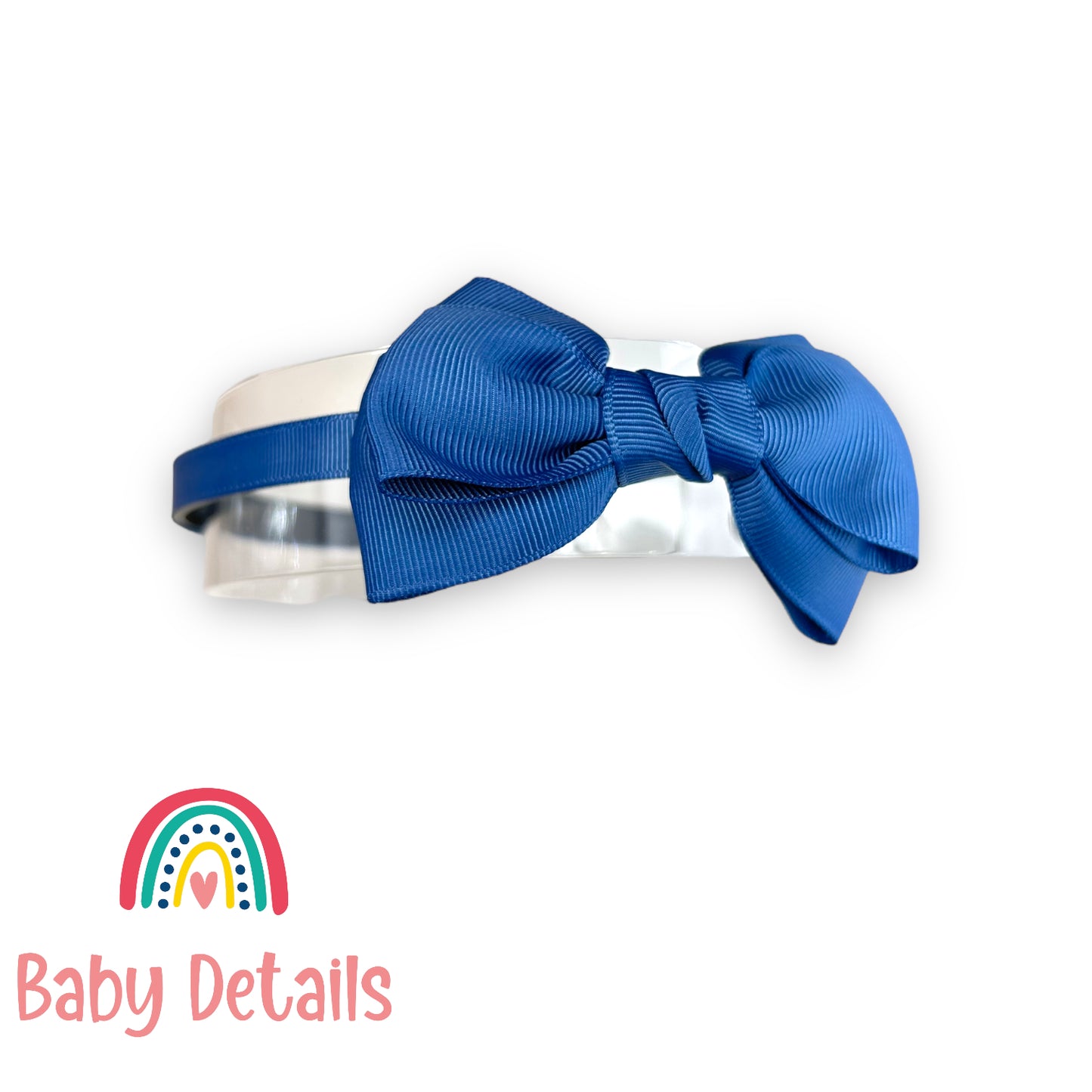 Headband with classic bow - Blue Grey