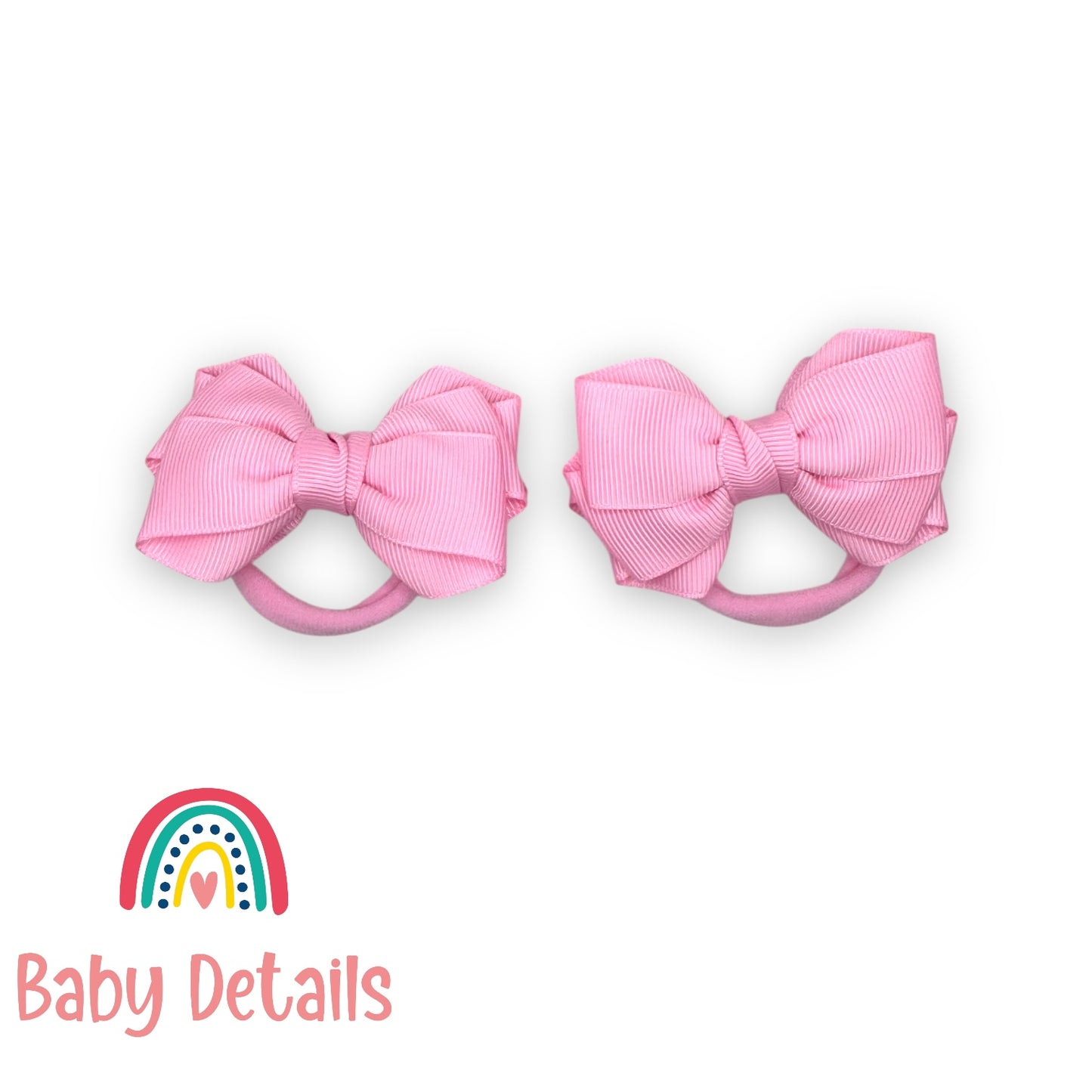 Set of 2 Layers Hair Ties - Light Pink