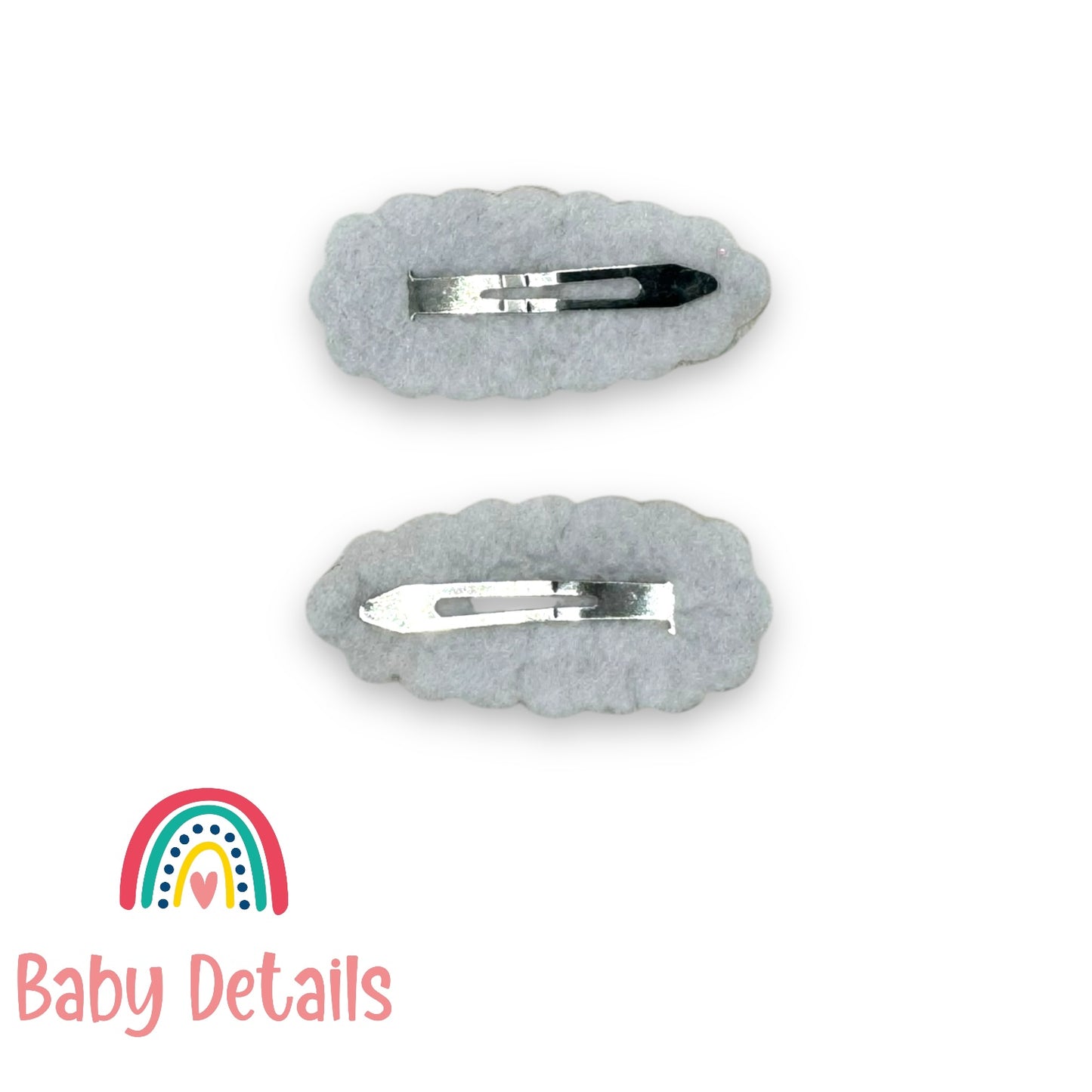 Set of 2 Sparkly Snap Clips - Rainbow