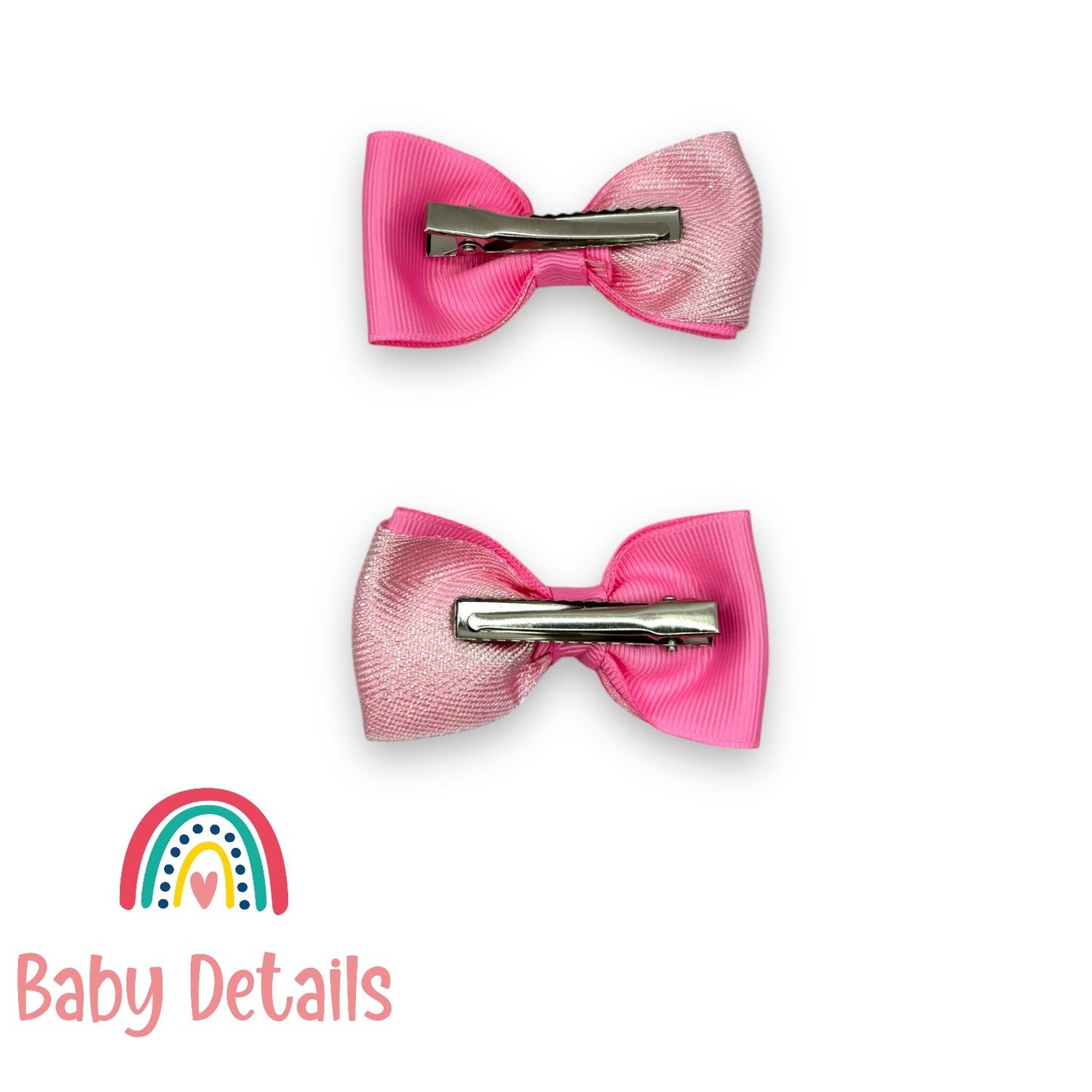 Set of 2 Basic Shiny Bows - Dark Pink