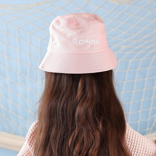 Personalized Beach Bucket Hat - Shell Pink