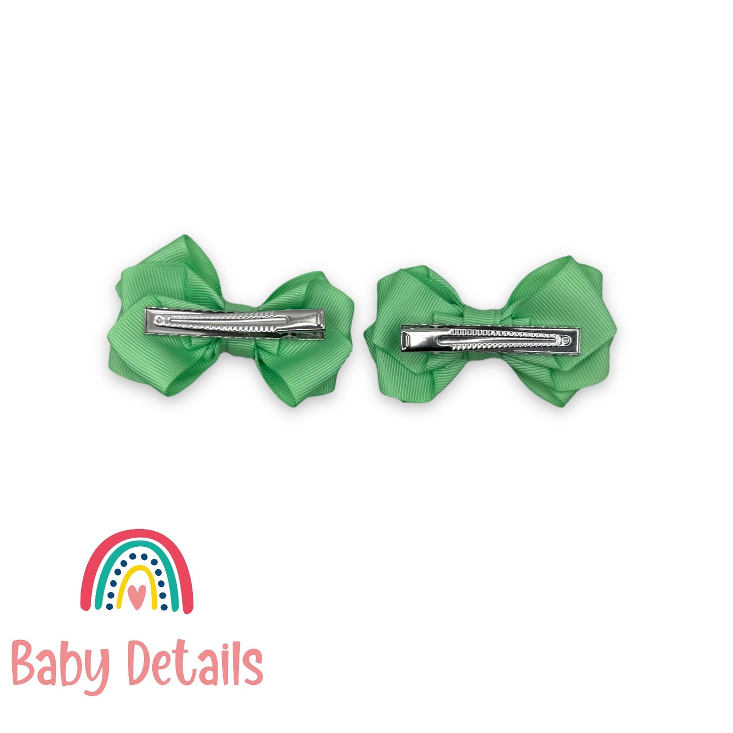 Set of 2 Layers Hair Clip - Bright Green