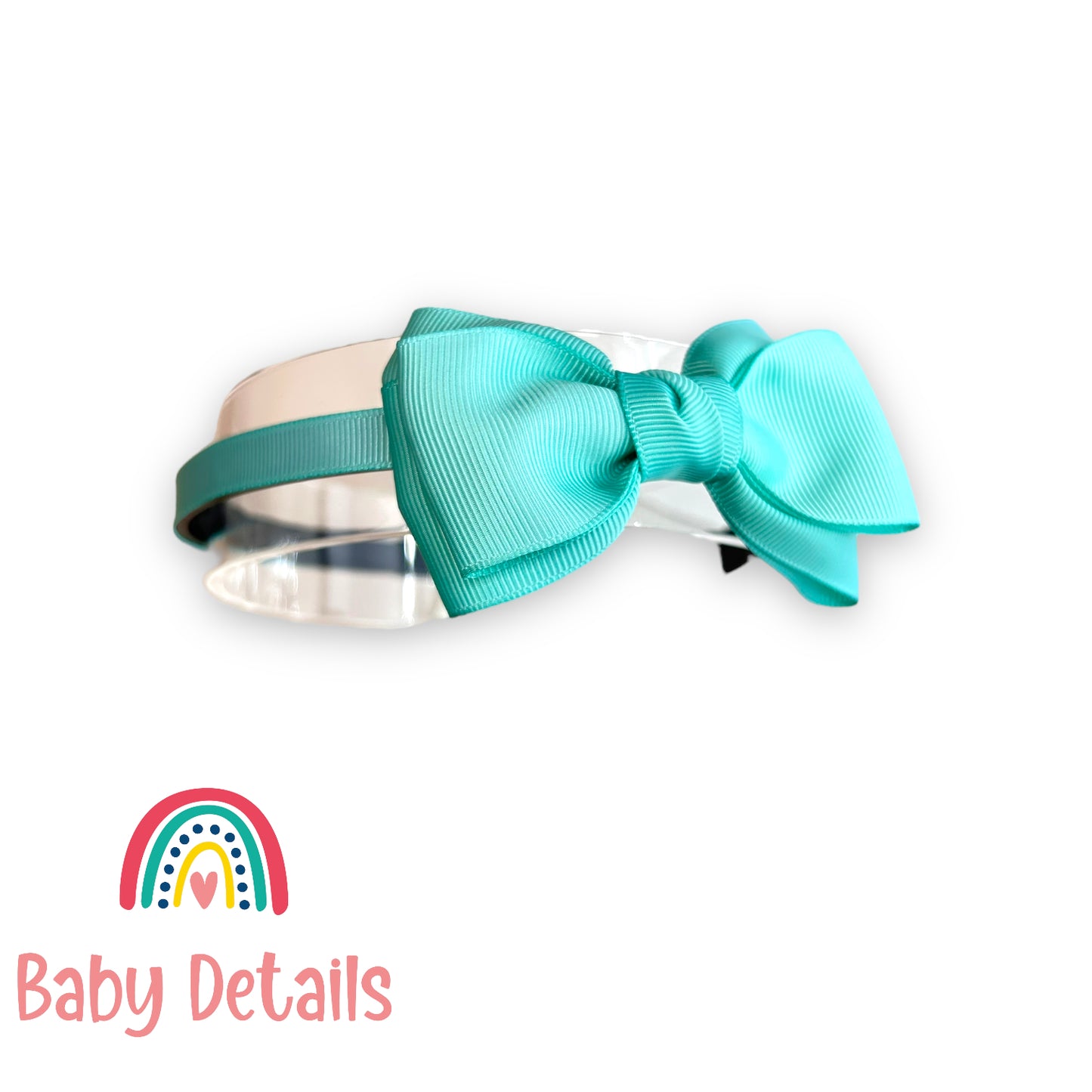 Headband with classic bow - Aqua Green