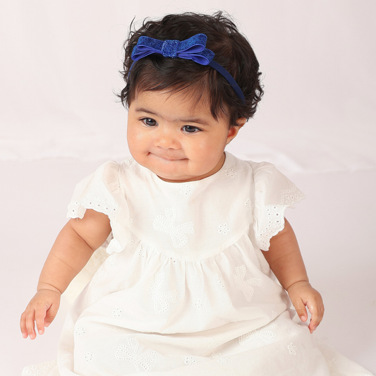 Shiny Ribbon Toddler Headband - Blue