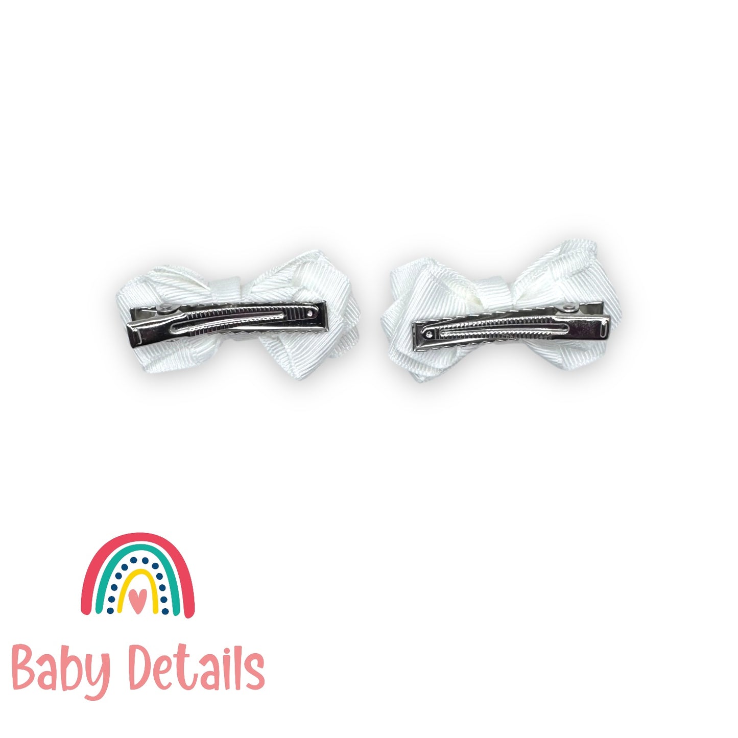 Set of 2 Mini Layers Hair Clips - White