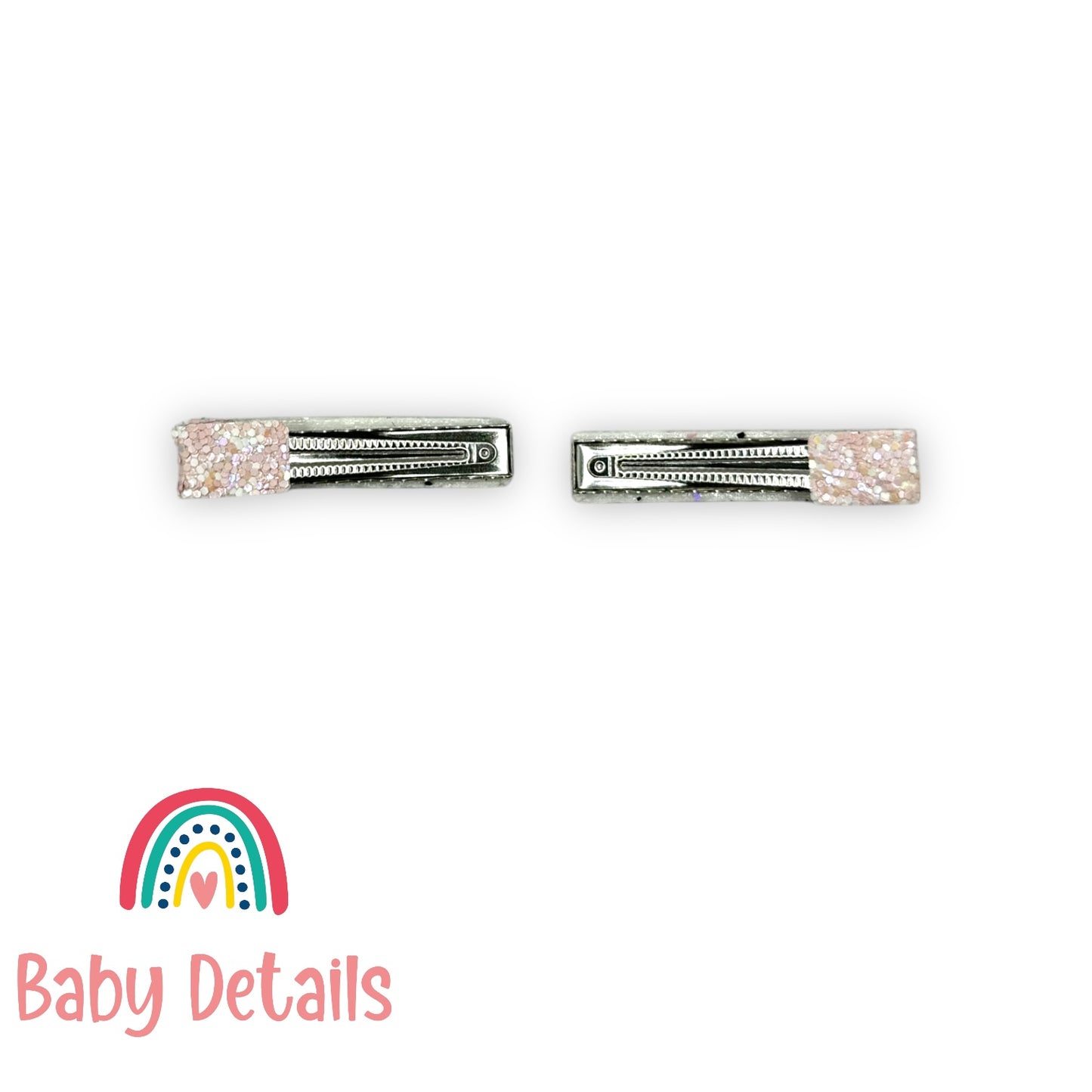 Glitter Bar Hair Clips - Dust Pink