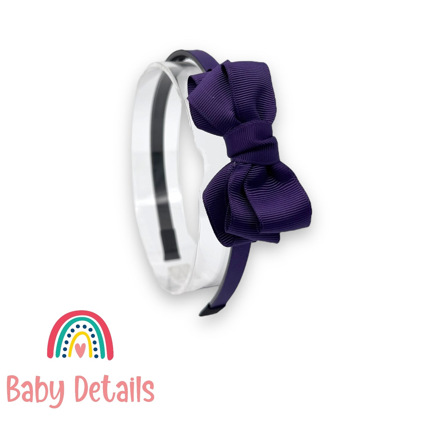Headband with Layered Bow - Dark Purple