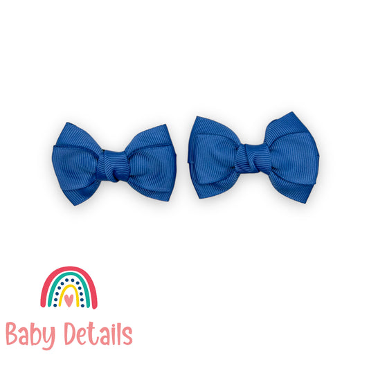 Set of 2 classic hair clips - Blue Grey