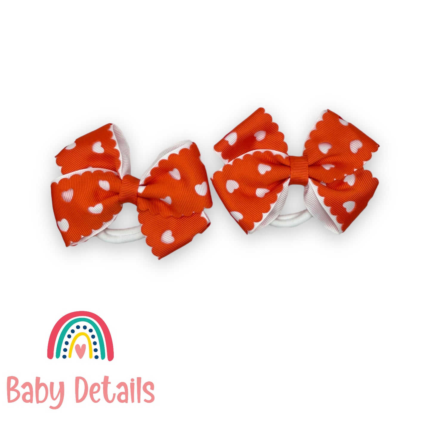 Set of 2 hearts hair ties - Orange