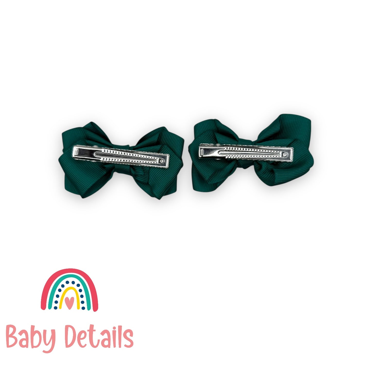 Set of 2 Layers Hair Clip - Deep Green