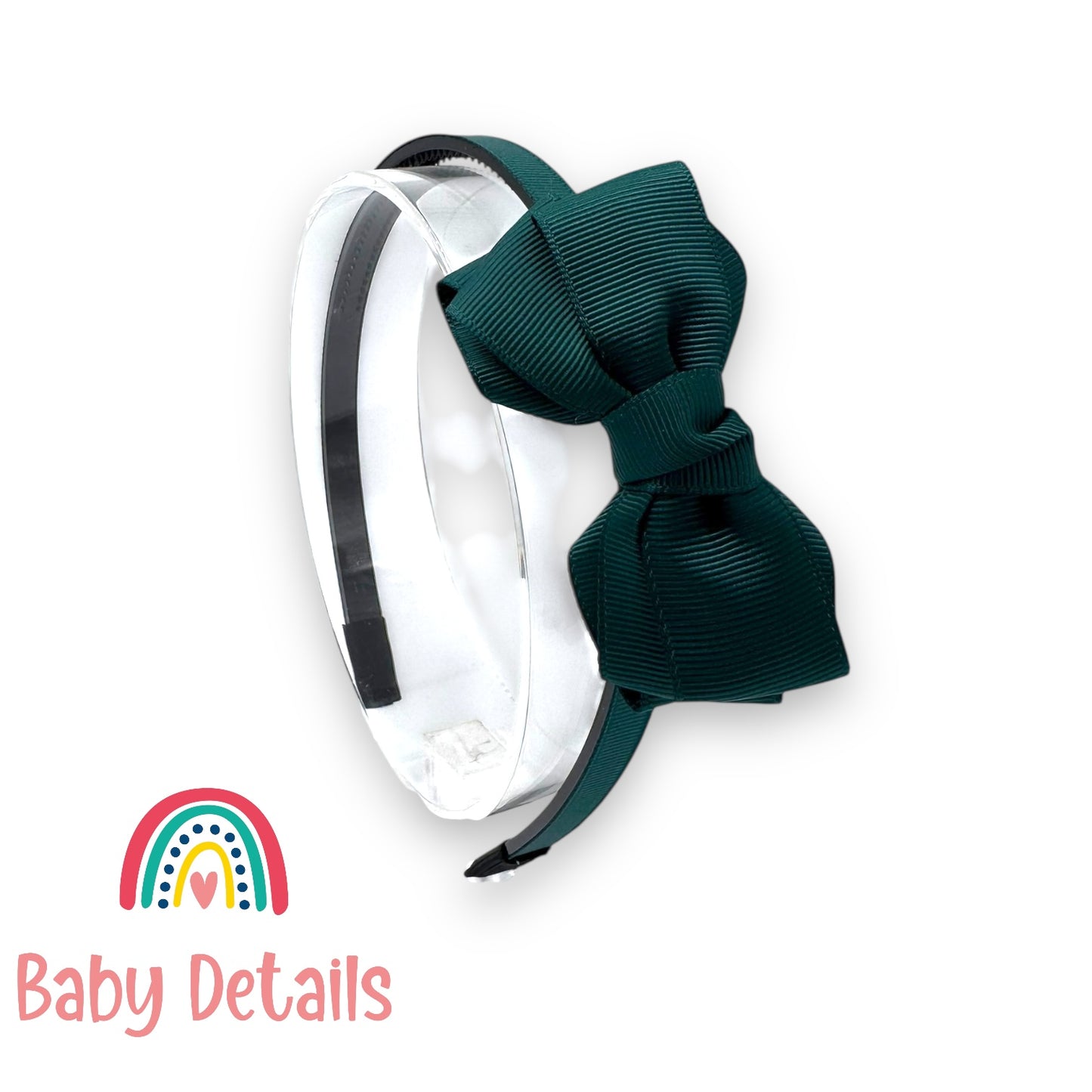 Headband with Layered Bow - Deep Green
