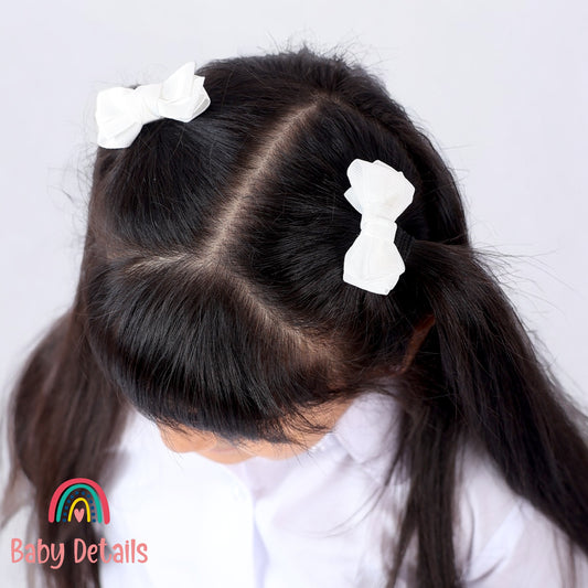 Set of 2 Mini Layers Hair Clips - White
