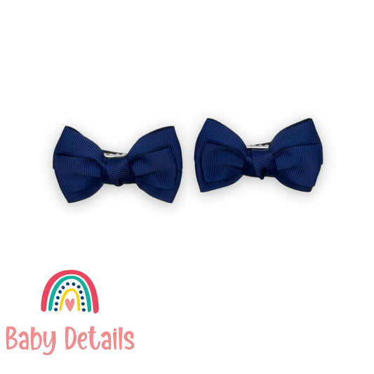 Set of 2 classic hair clips - Navy Blue