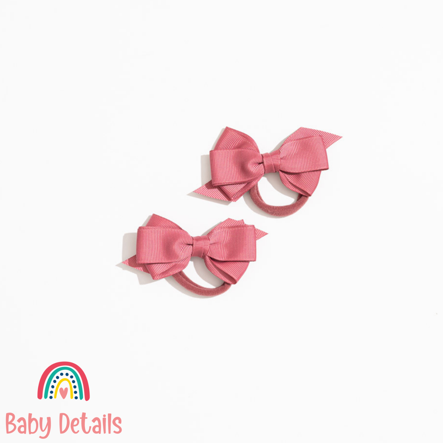 طقم من 2 ربطات شعر بفيونكة بنفخة مميزة - وردي كرزي