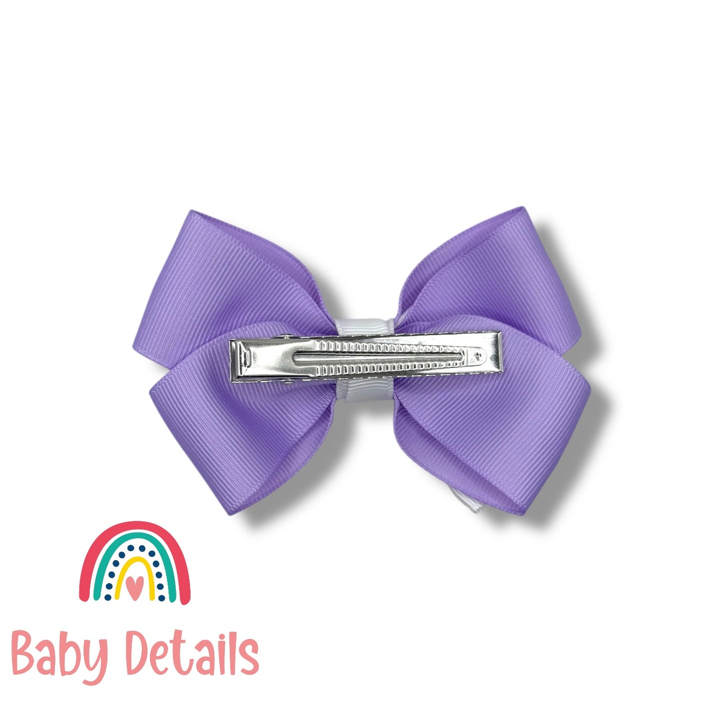 Elegant Pair Bow Clip- Purple & White