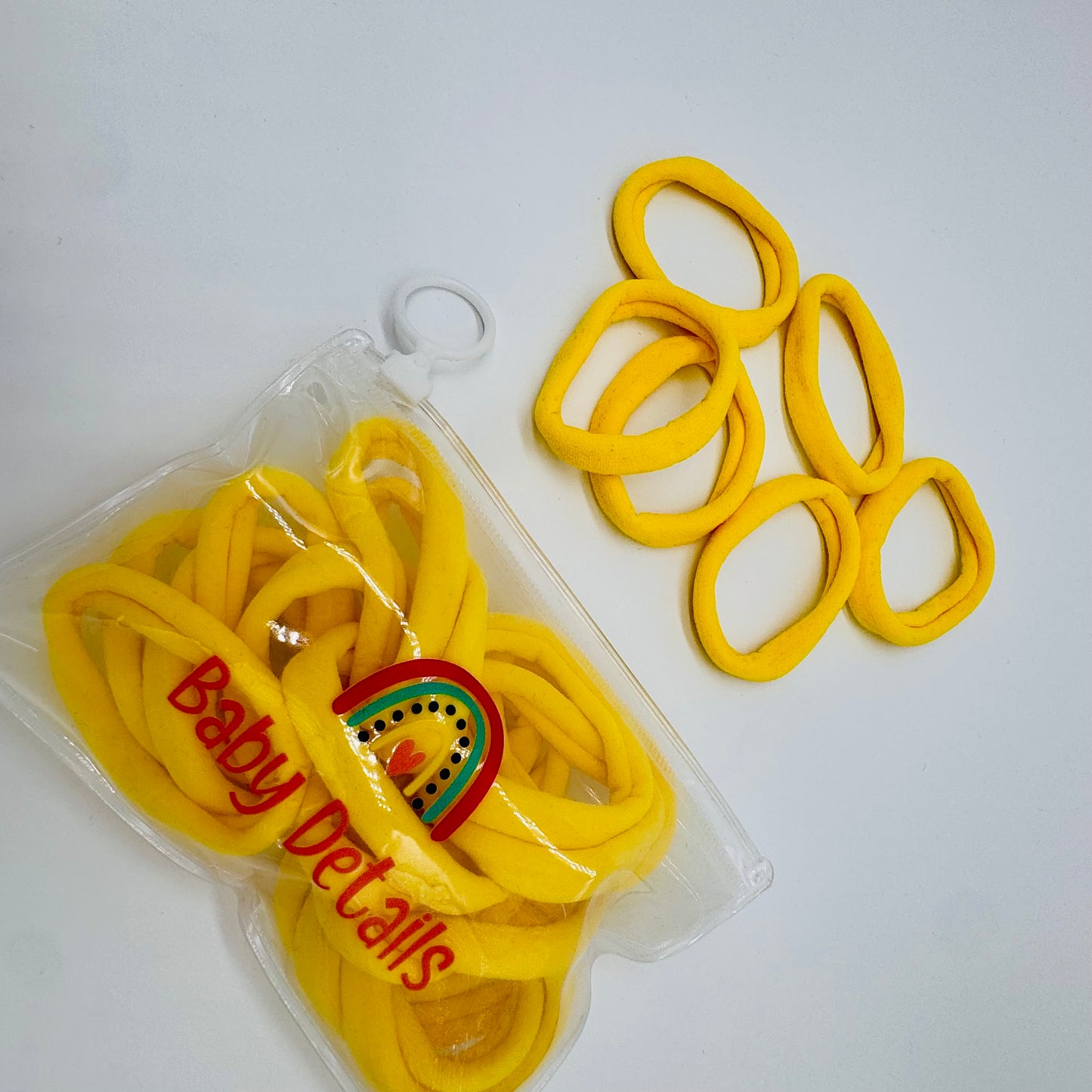 Strong Elastic Hair Ties (20 pcs) - Yellow
