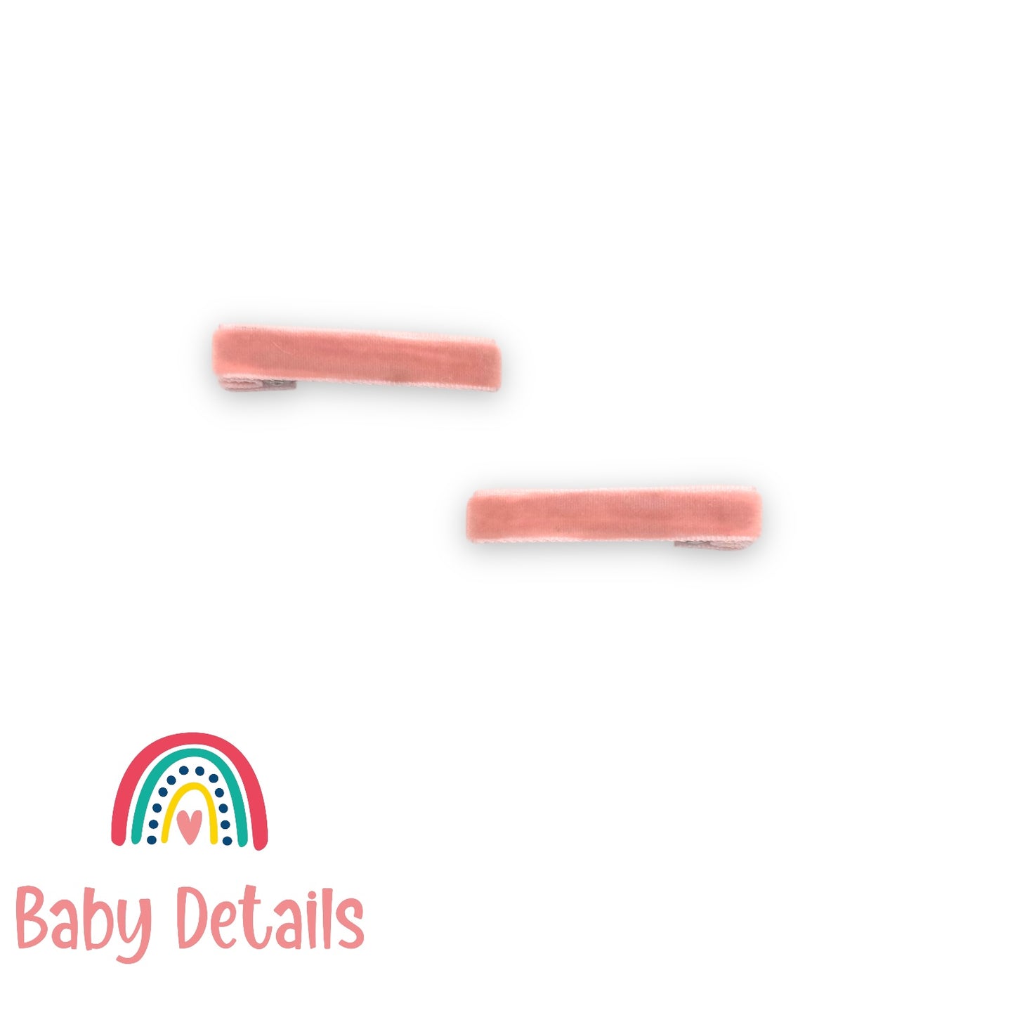 Set of 2 Velvet Hair Clips - Coral