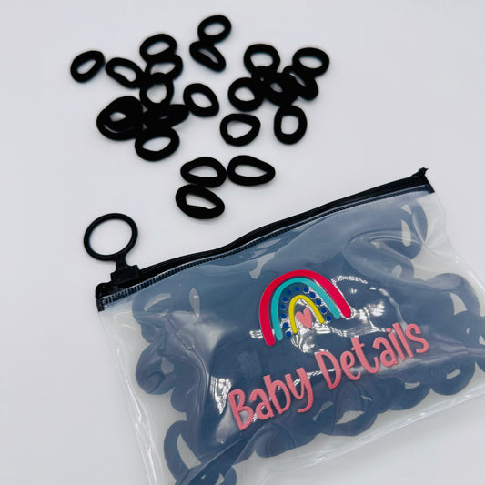 Basic Mini Hair Ties (100pcs) - Black