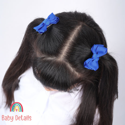 Set of 2 Mini Layers Hair Clips - Royal Blue