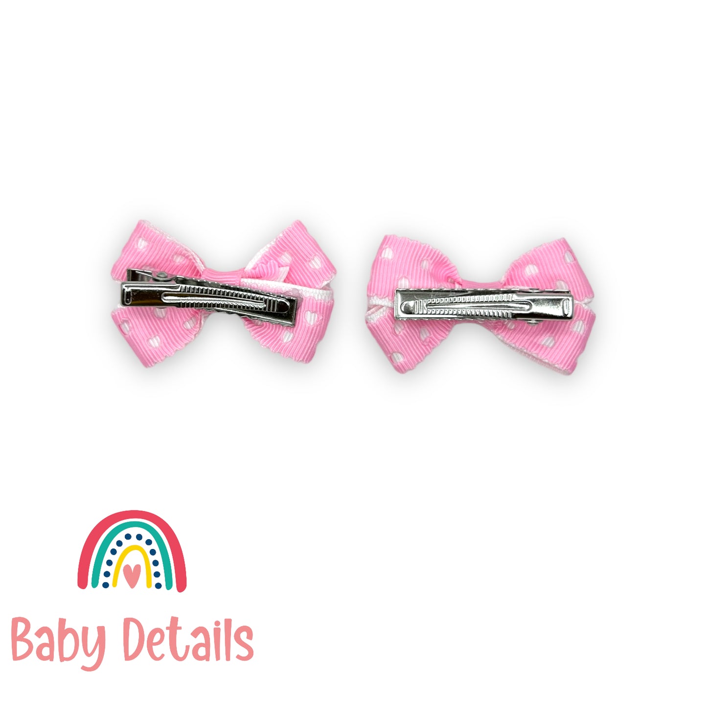 Set of 2 mini hearts hair clips - Light Pink