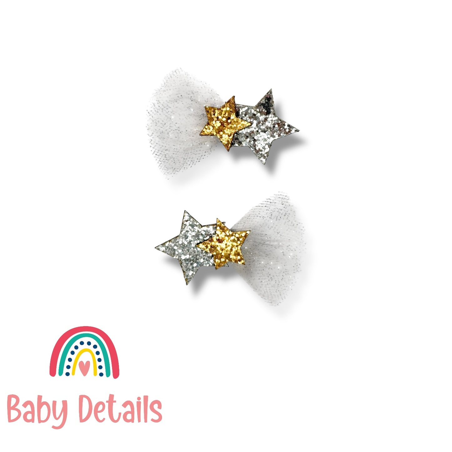 Ramadan Stars & Tulle Clips - Silver