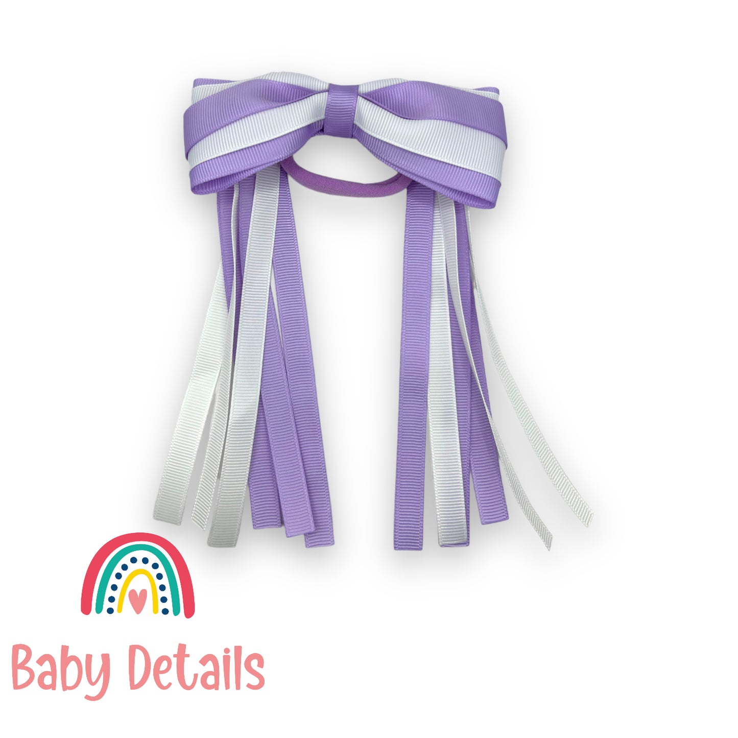 Hair Tie with long ribbons -  Purple