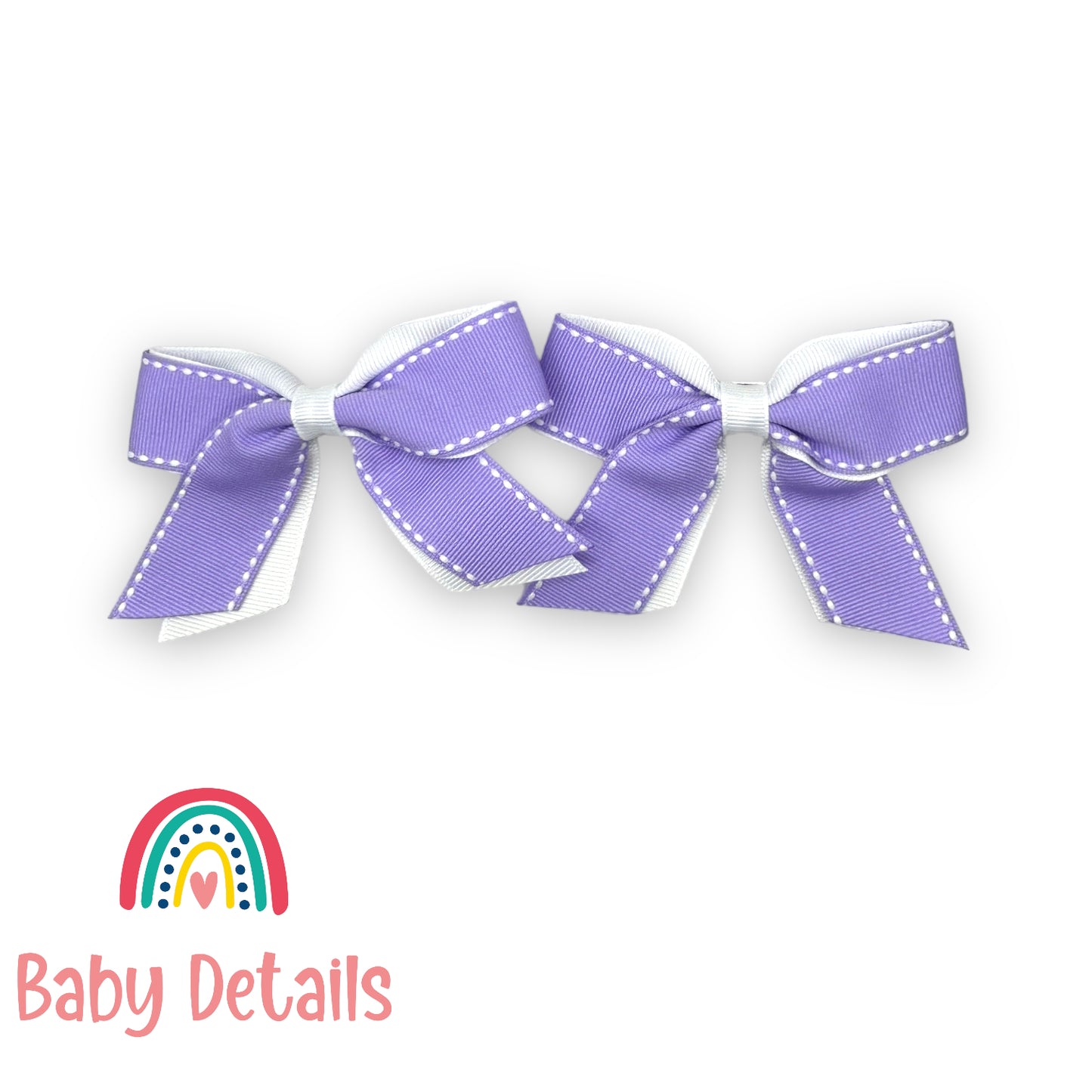 Set of 2 stripe hair clips - Purple