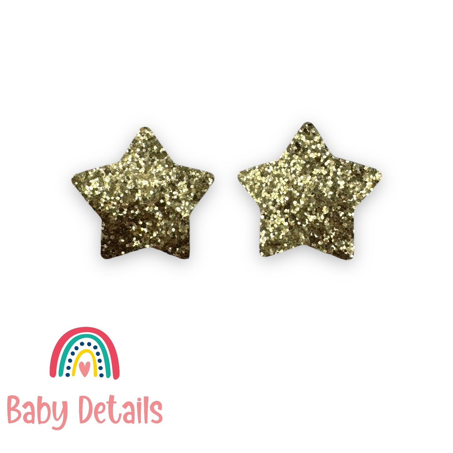 Set of 2 Sparkling Star clips - Gold