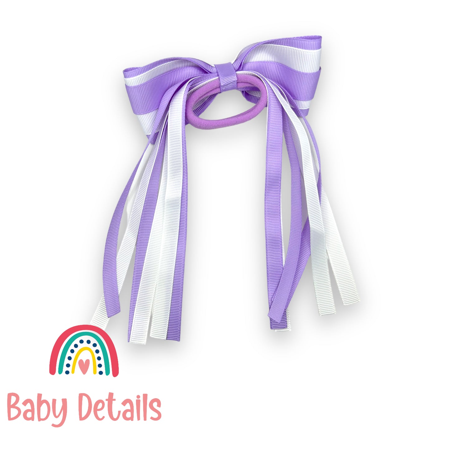 Hair Tie with long ribbons -  Purple