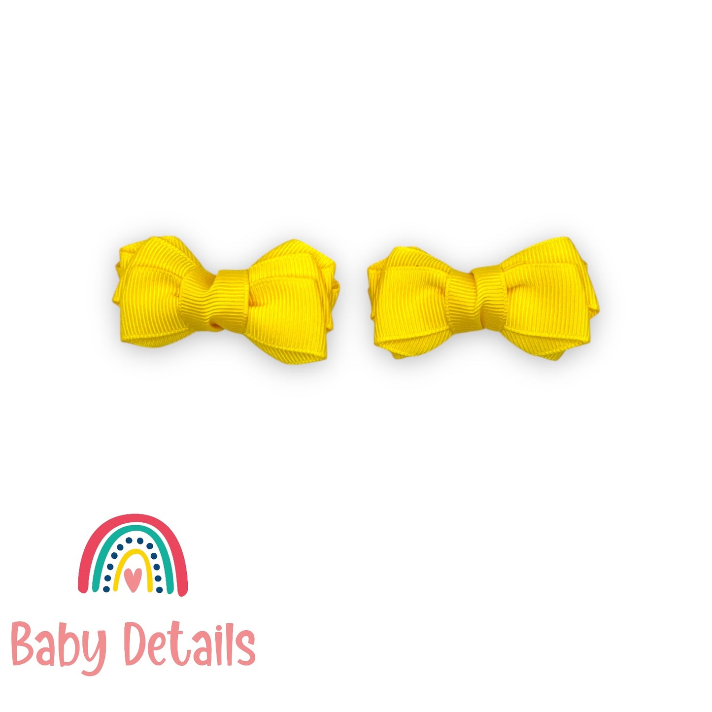 Set of 2 Mini Layers Hair Clips - Yellow