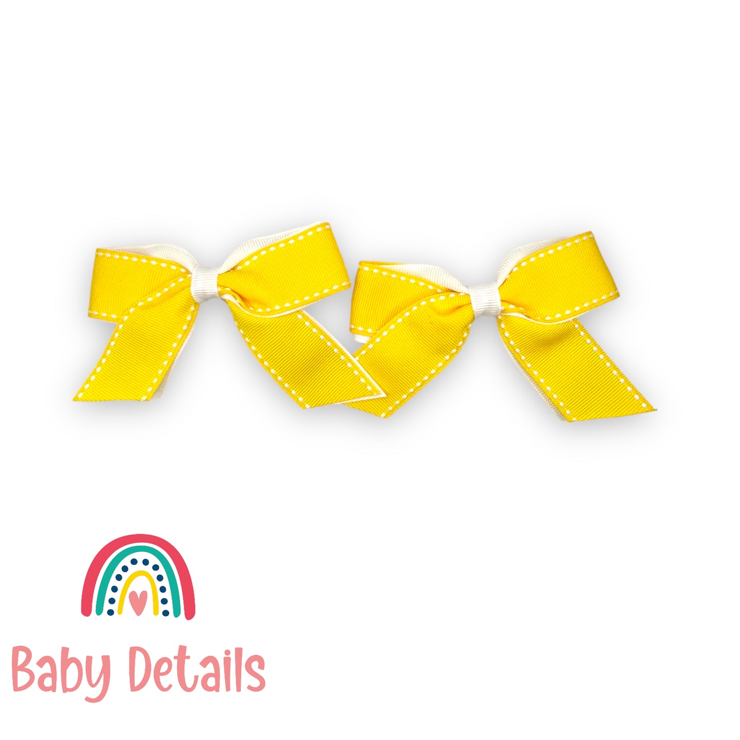 Set of 2 stripe hair clips - Yellow