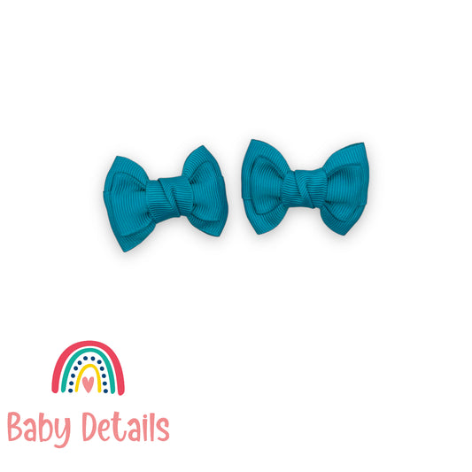 Set of 2 mini classic hair clips - Pacific Blue