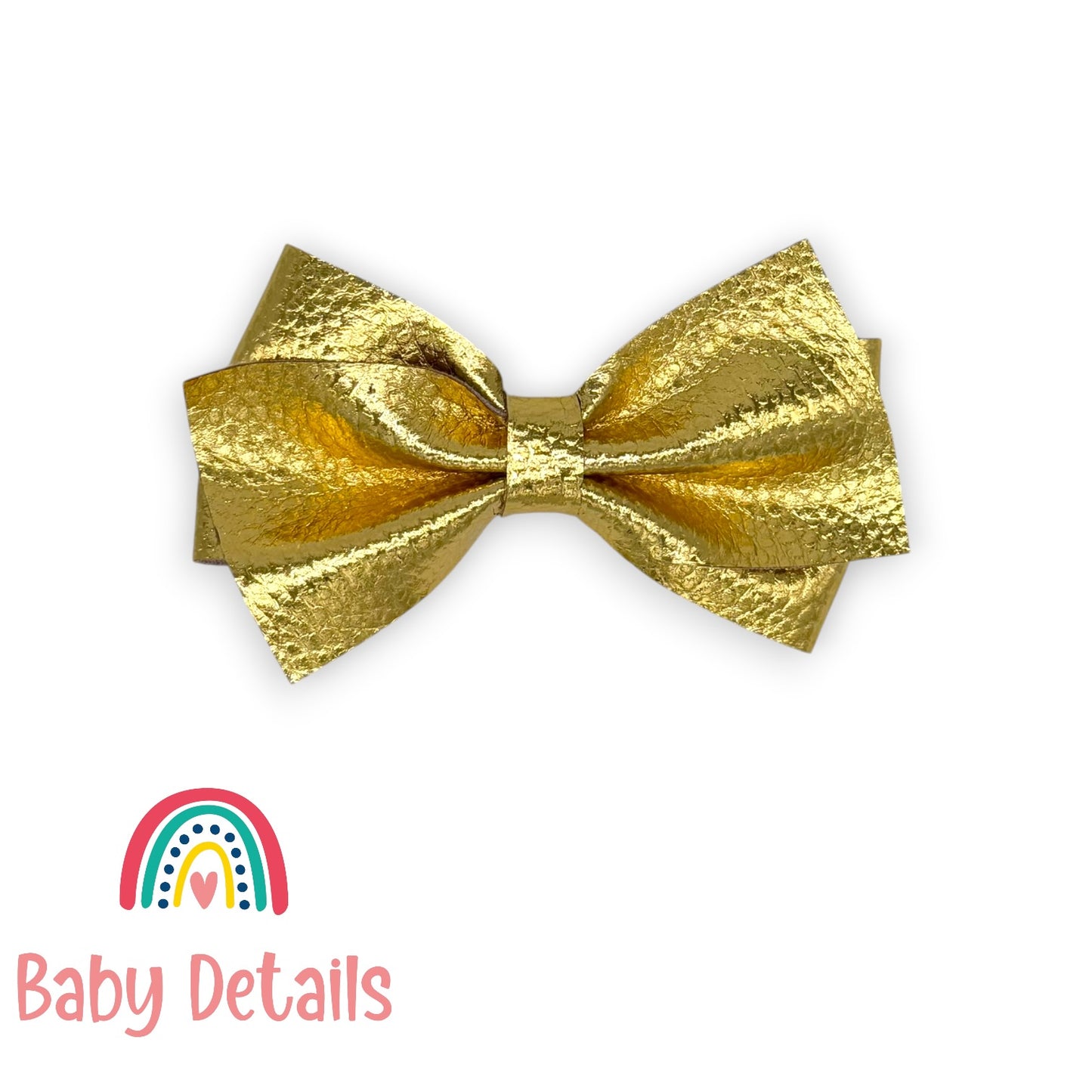 Big Leather Bow - Gold