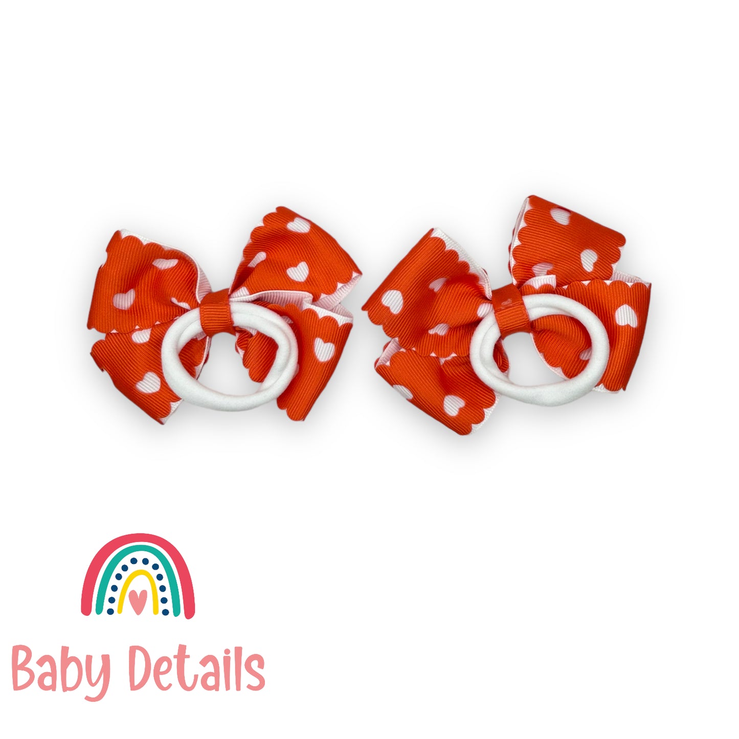 Set of 2 hearts hair ties - Orange