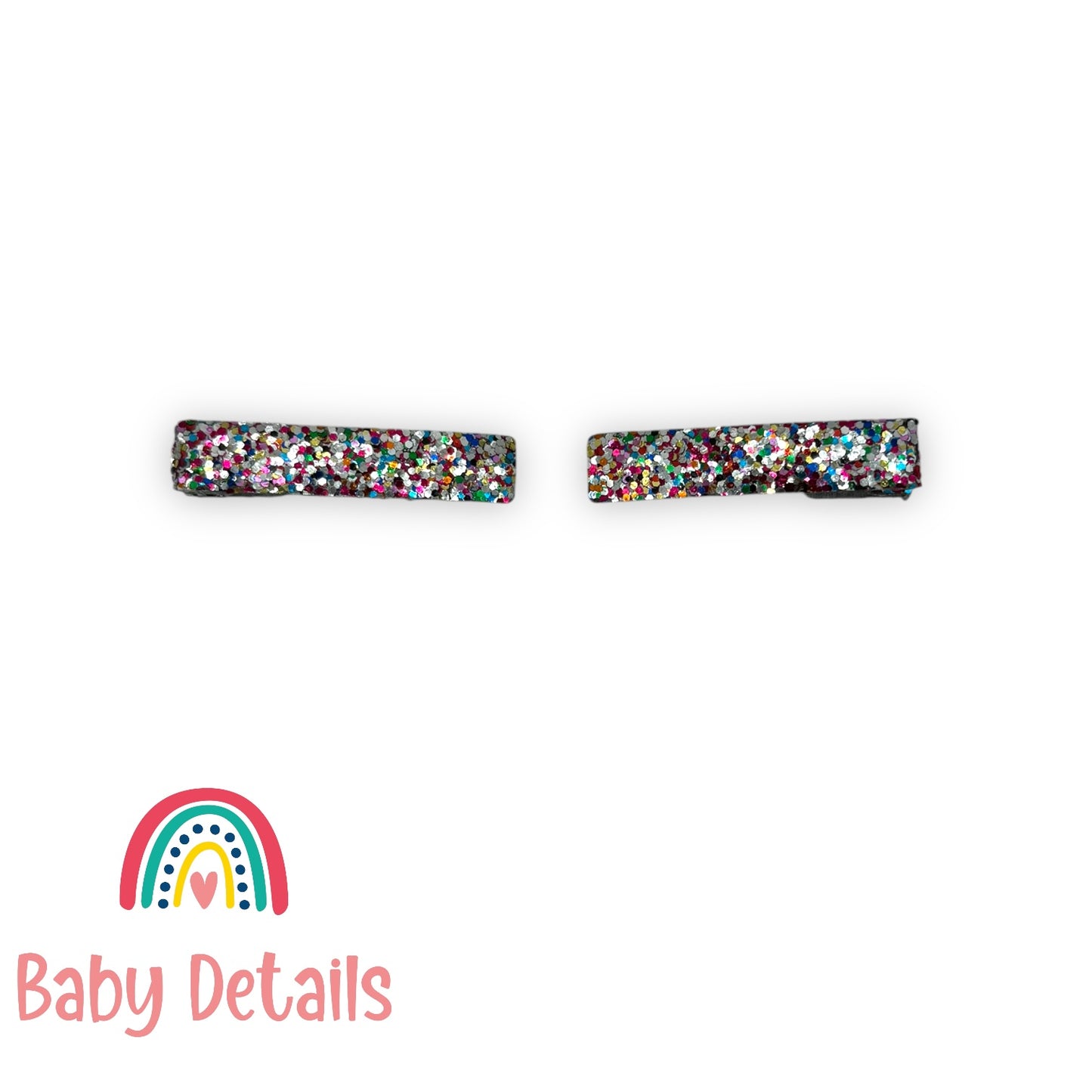 Glitter Bar Hair Clips - Rainbow