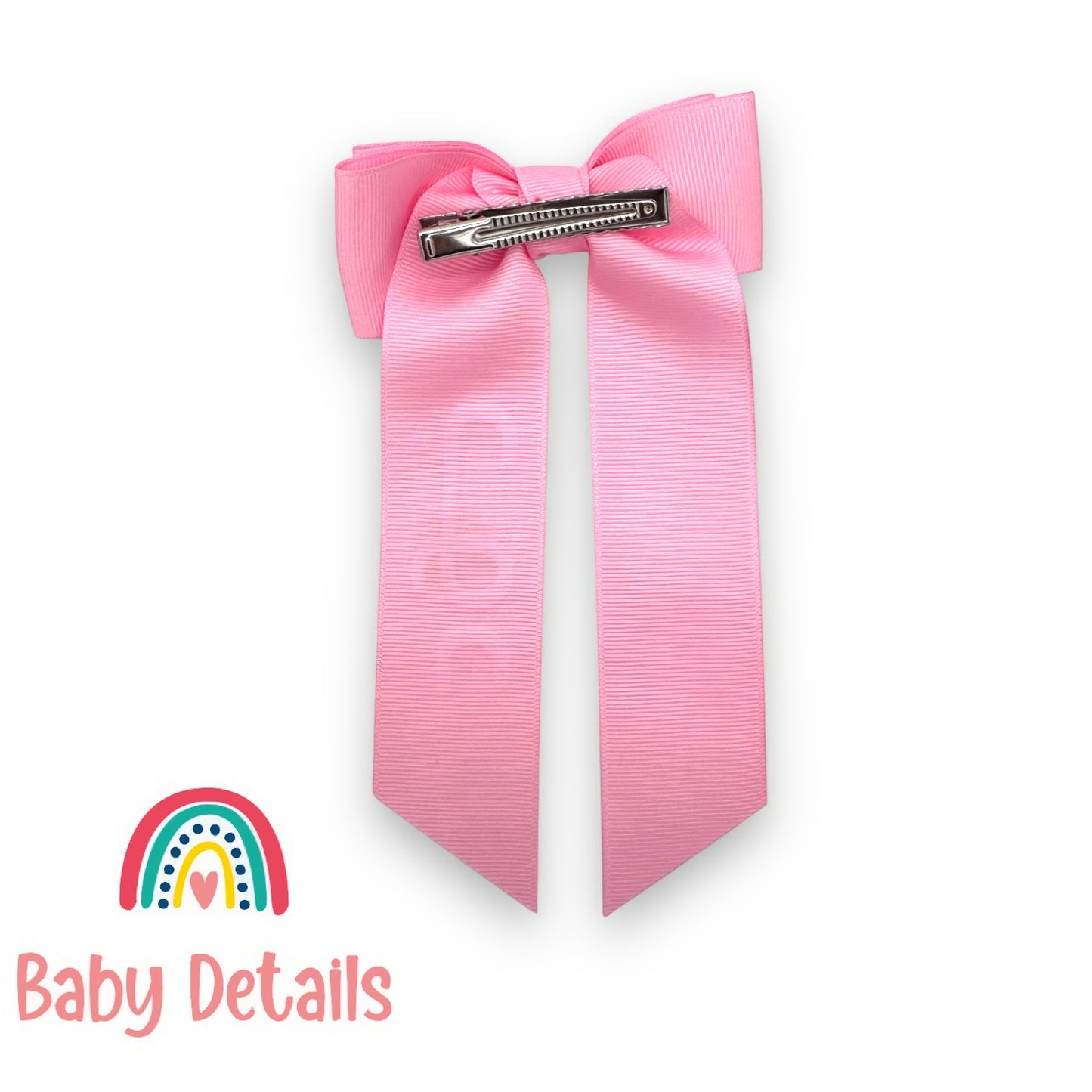 Long Simple Personalized Bow - Light Pink