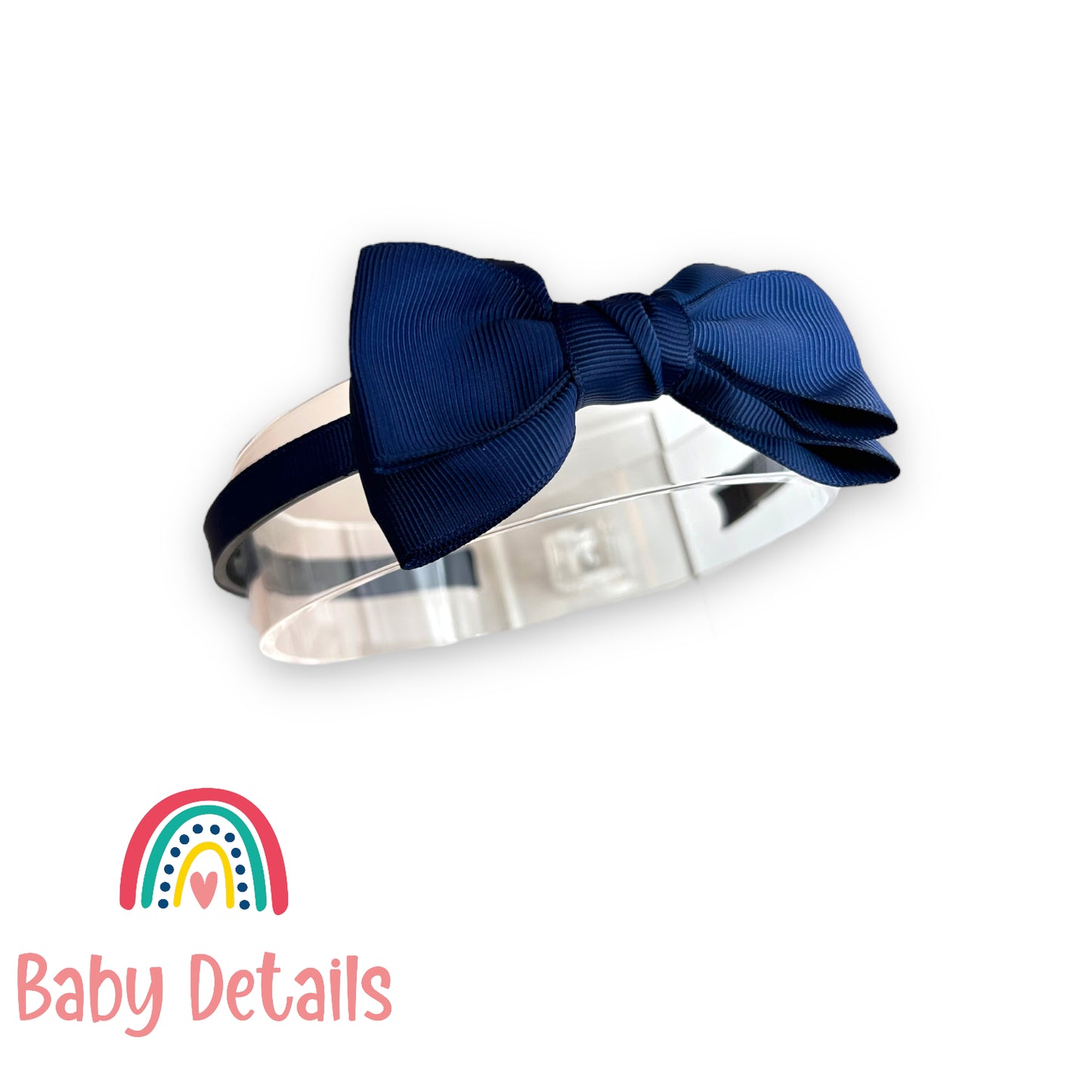 Headband with classic bow - Navy Blue